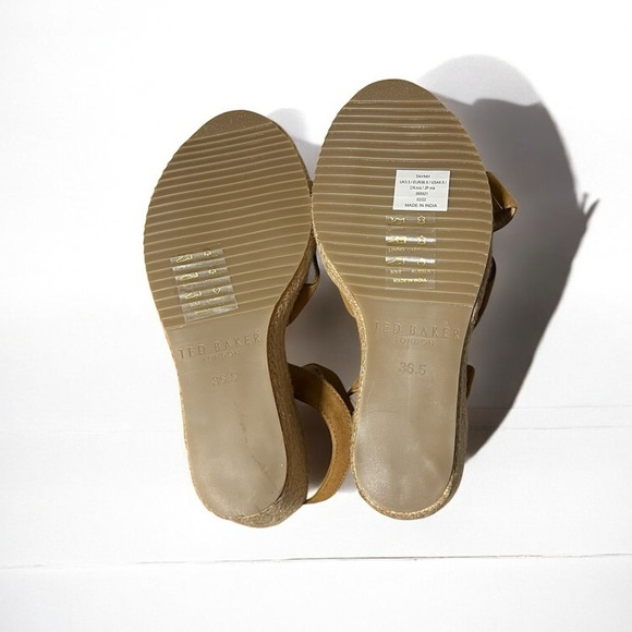 🌻NEW Ted Baker London Taymii Brown Suede Wedge Espadrille Sandals Size 6.5 - Picture 10 of 11